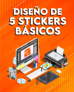 DISEÑO DE 5 STICKERS BÁSICOS